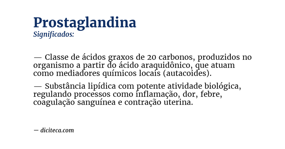 Significado de prostaglandina