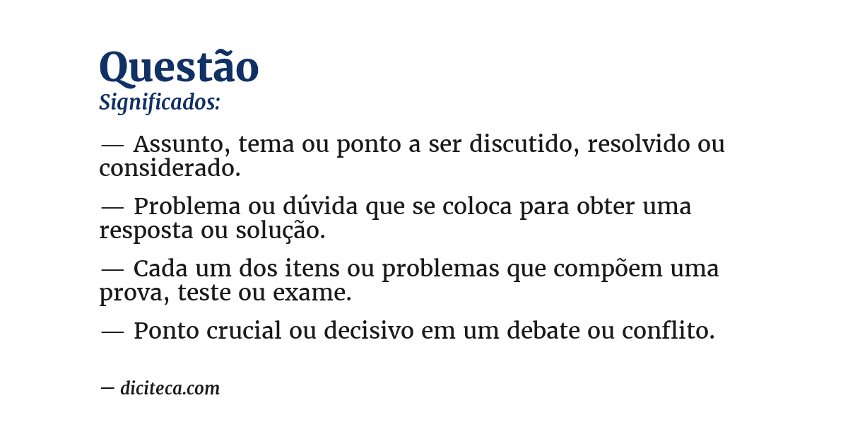 Significado de questão