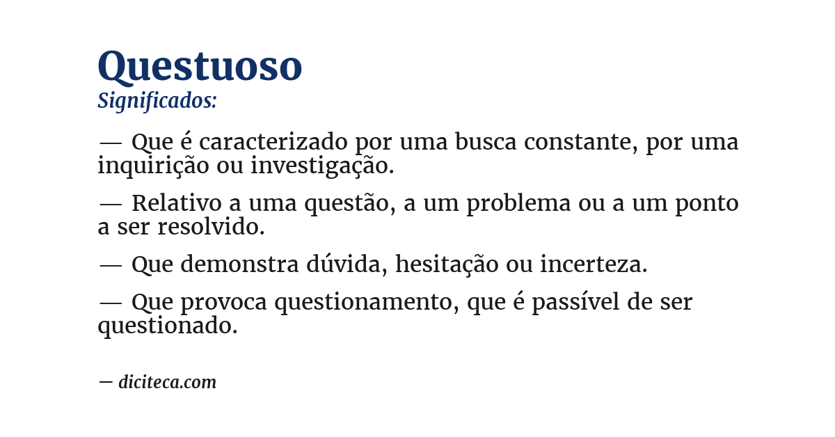 Significado de questuoso