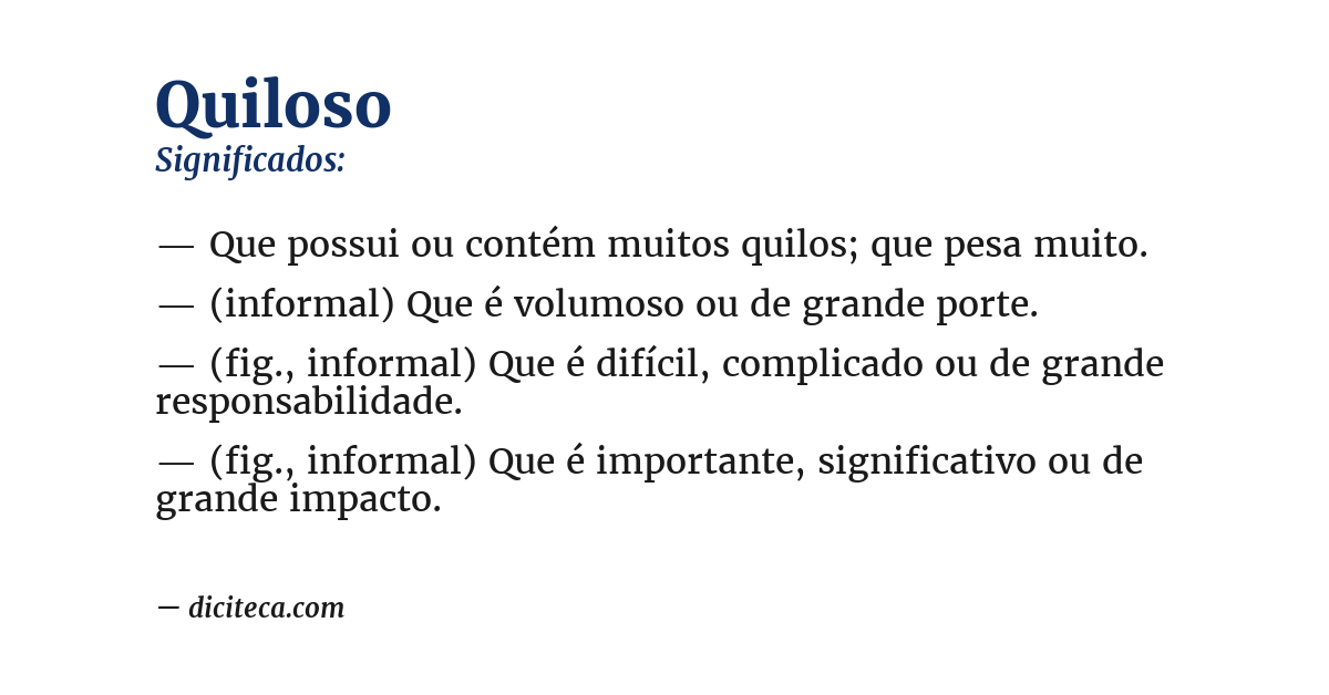 Significado de quiloso