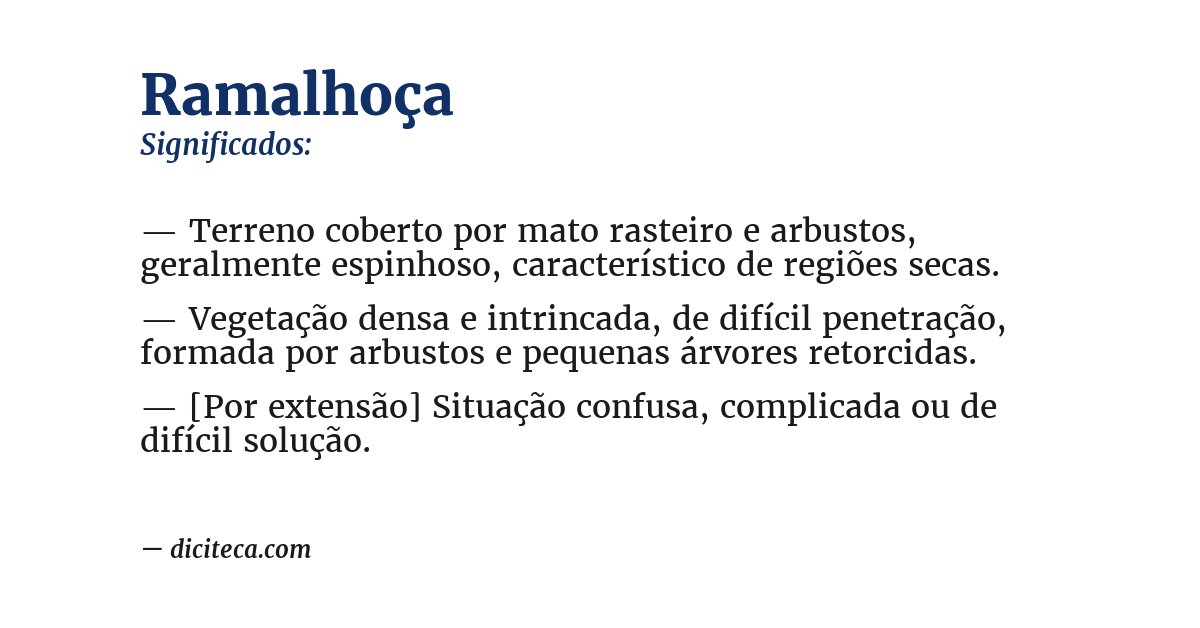 Significado de ramalhoça