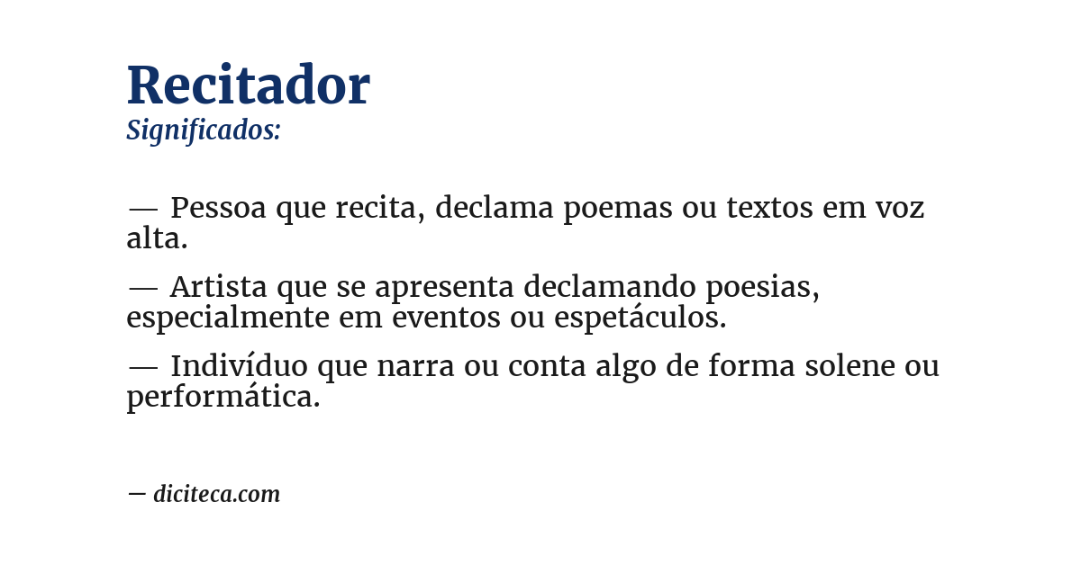 Significado de recitador