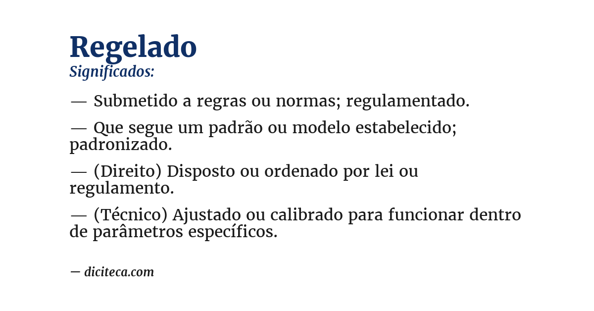 Significado de regelado