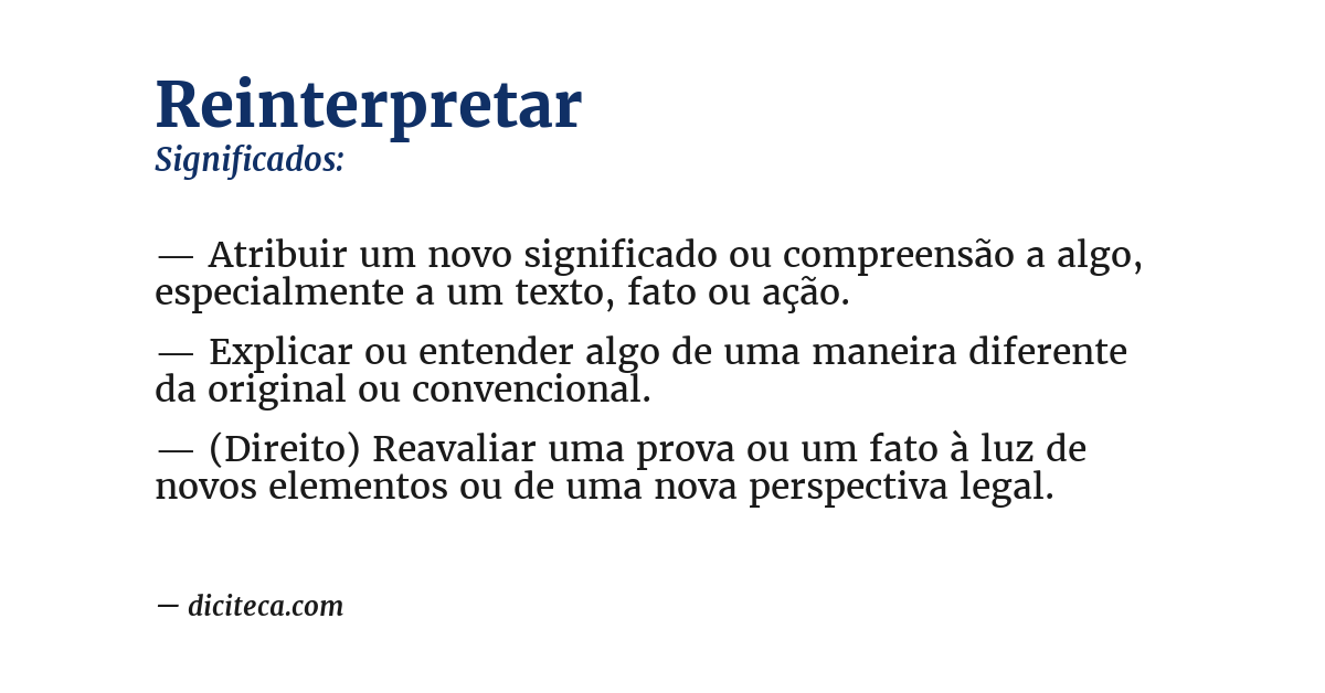 Significado de reinterpretar