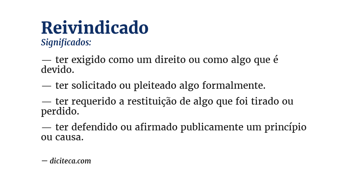 Significado de reivindicado