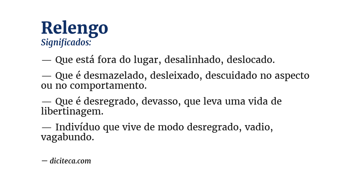 Significado de relengo