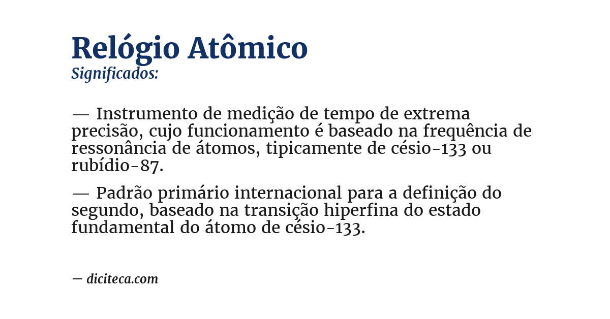 Significado de relógio atômico