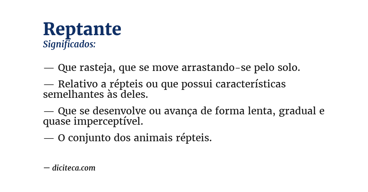 Significado de reptante