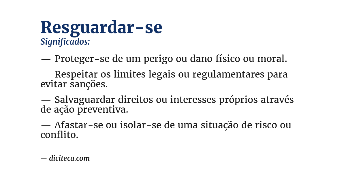 Significado de resguardar-se