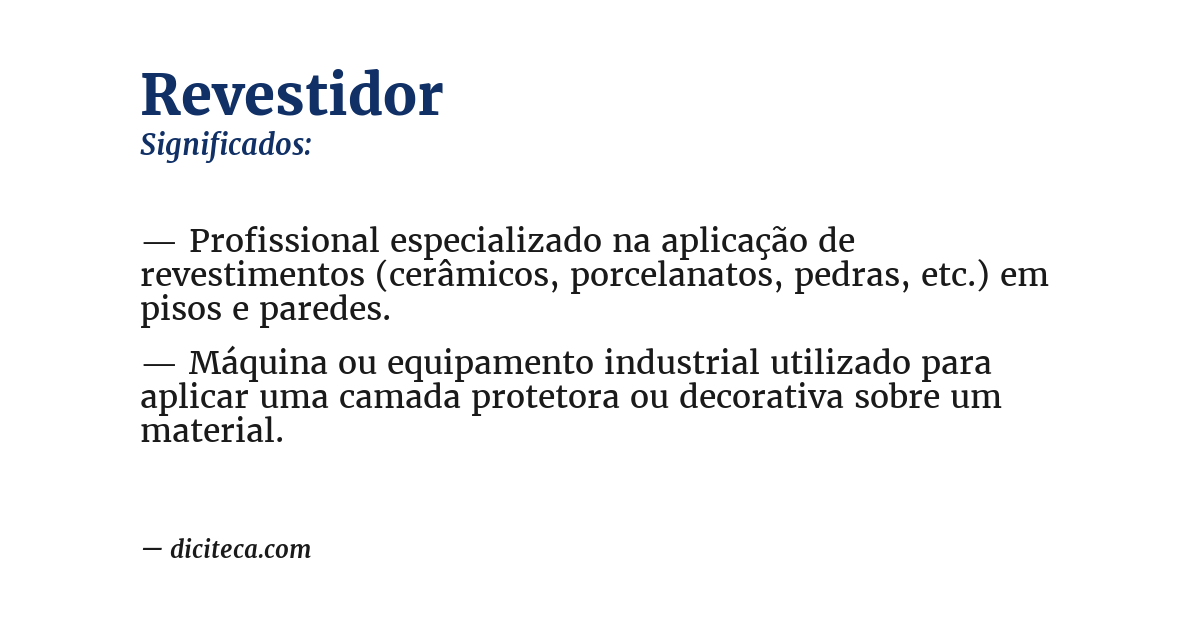 Significado de revestidor