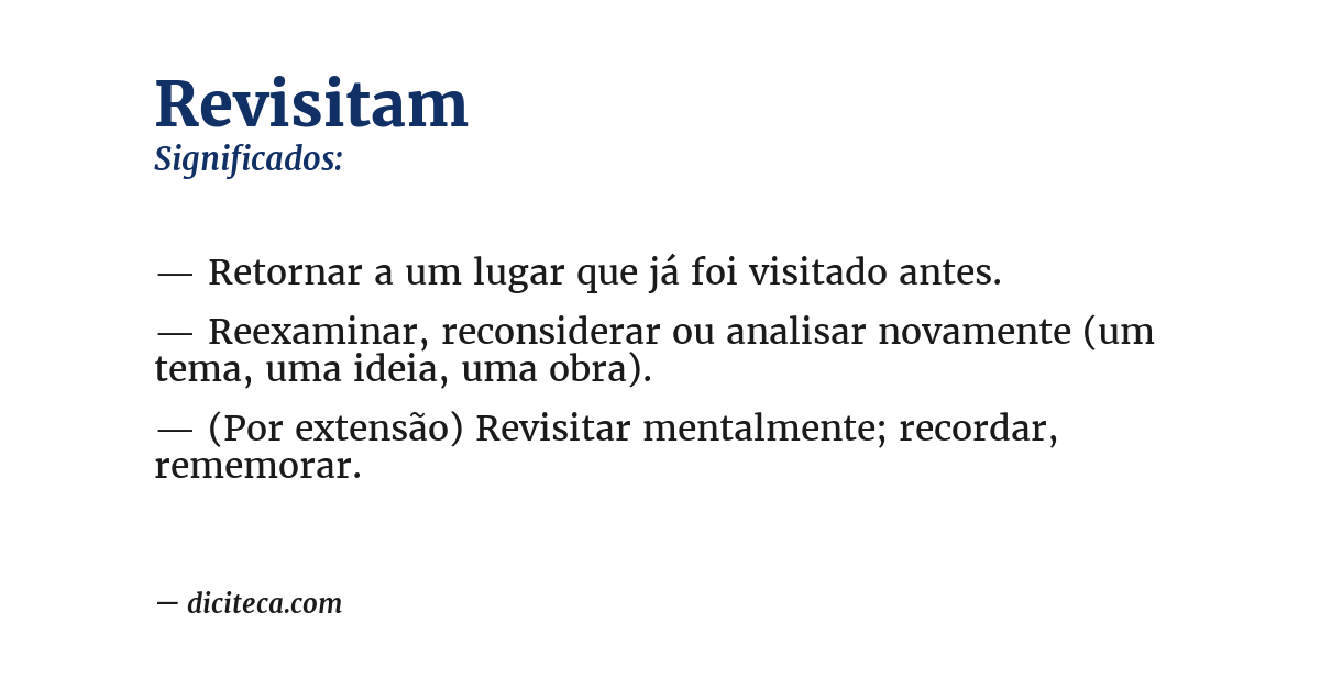 Significado de revisitam