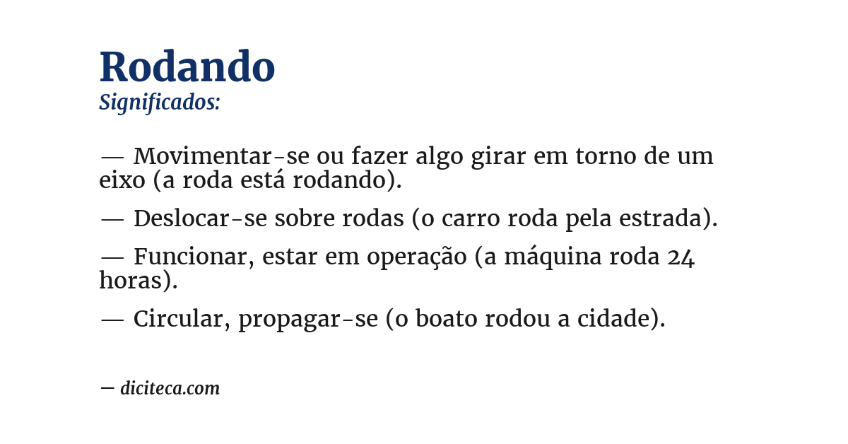Significado de rodando