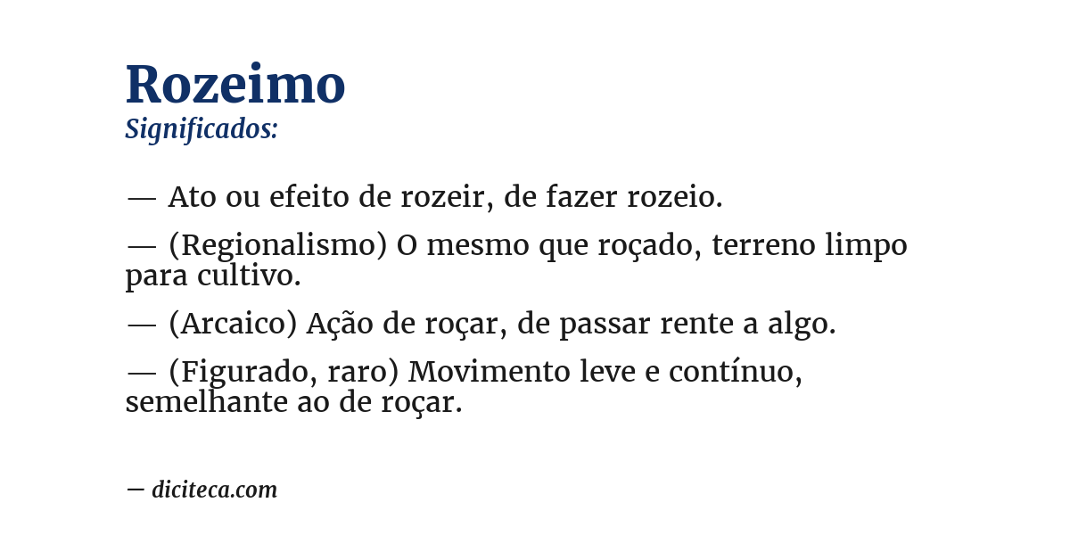 Significado de rozeimo