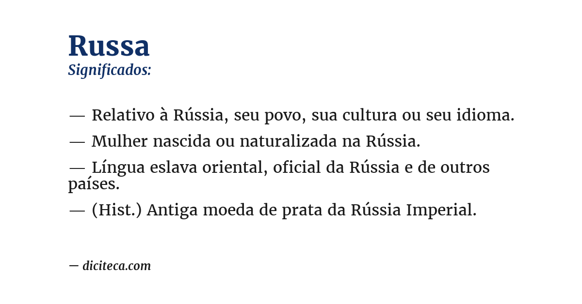 Significado de russa