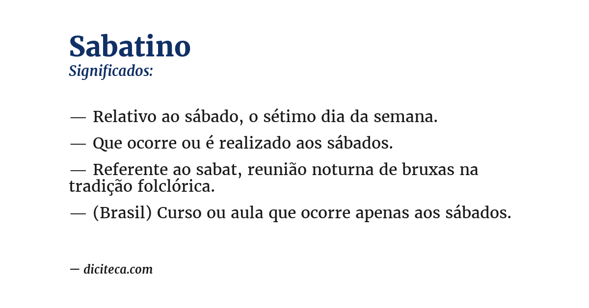 Significado de sabatino