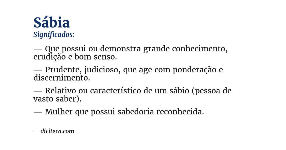 Significado de sábia