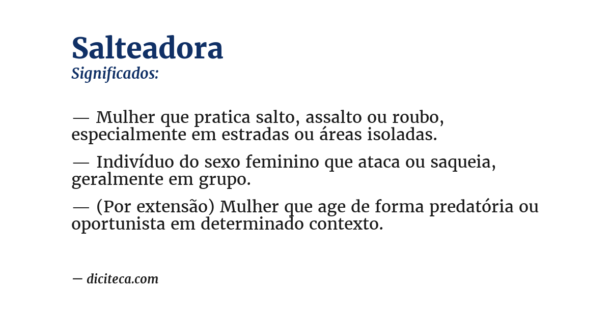 Significado de salteadora