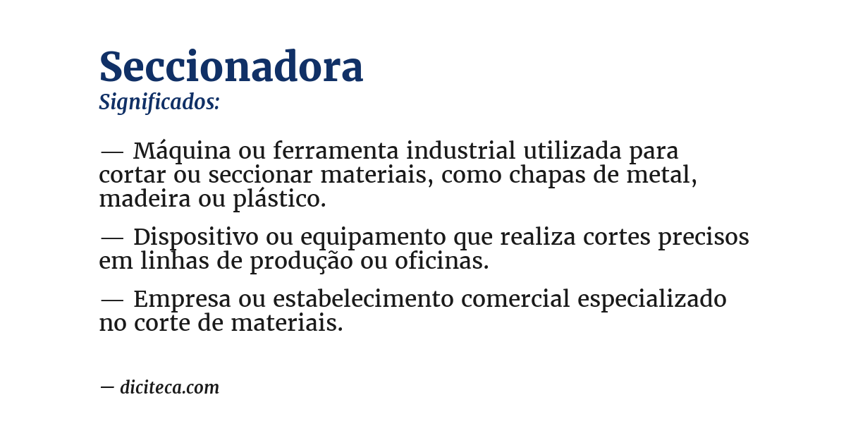 Significado de seccionadora