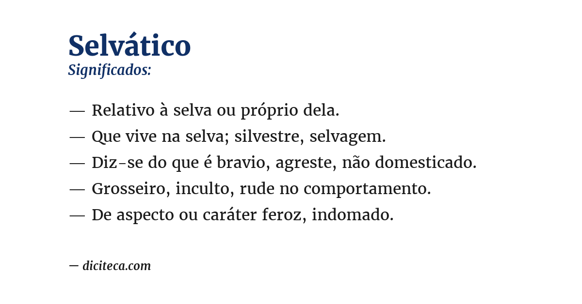 Significado de selvático