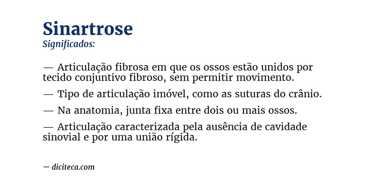 Significado de sinartrose