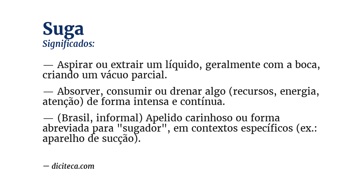 Significado de suga