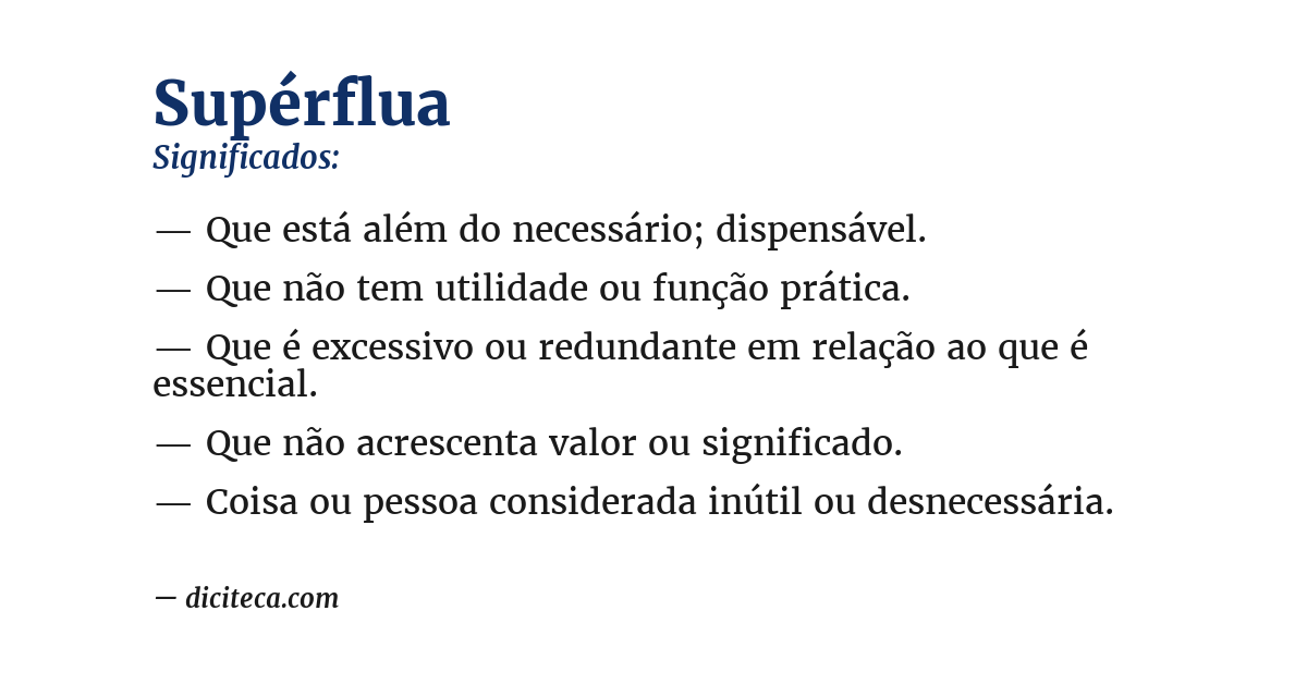 Significado de supérflua