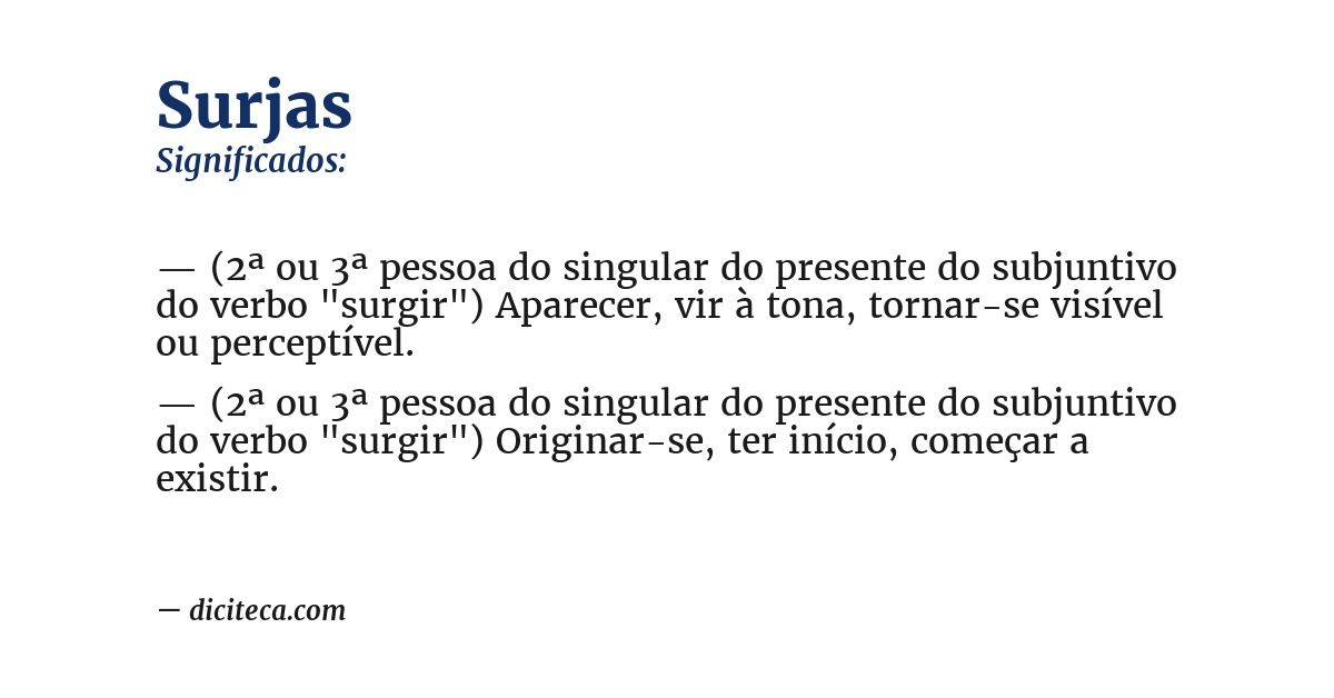 Significado de surjas