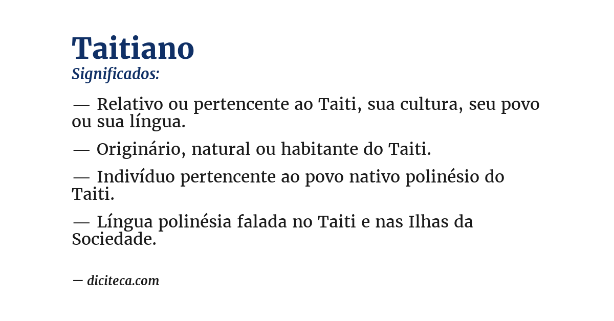 Significado de taitiano