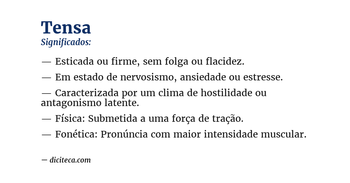 Significado de tensa