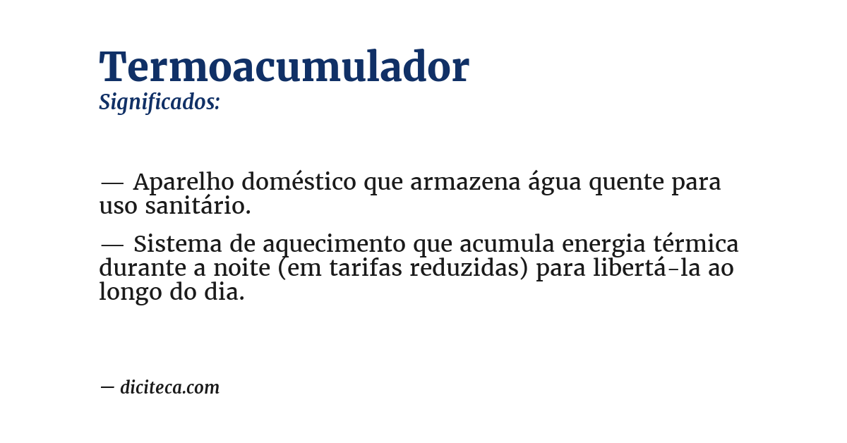 Significado de termoacumulador