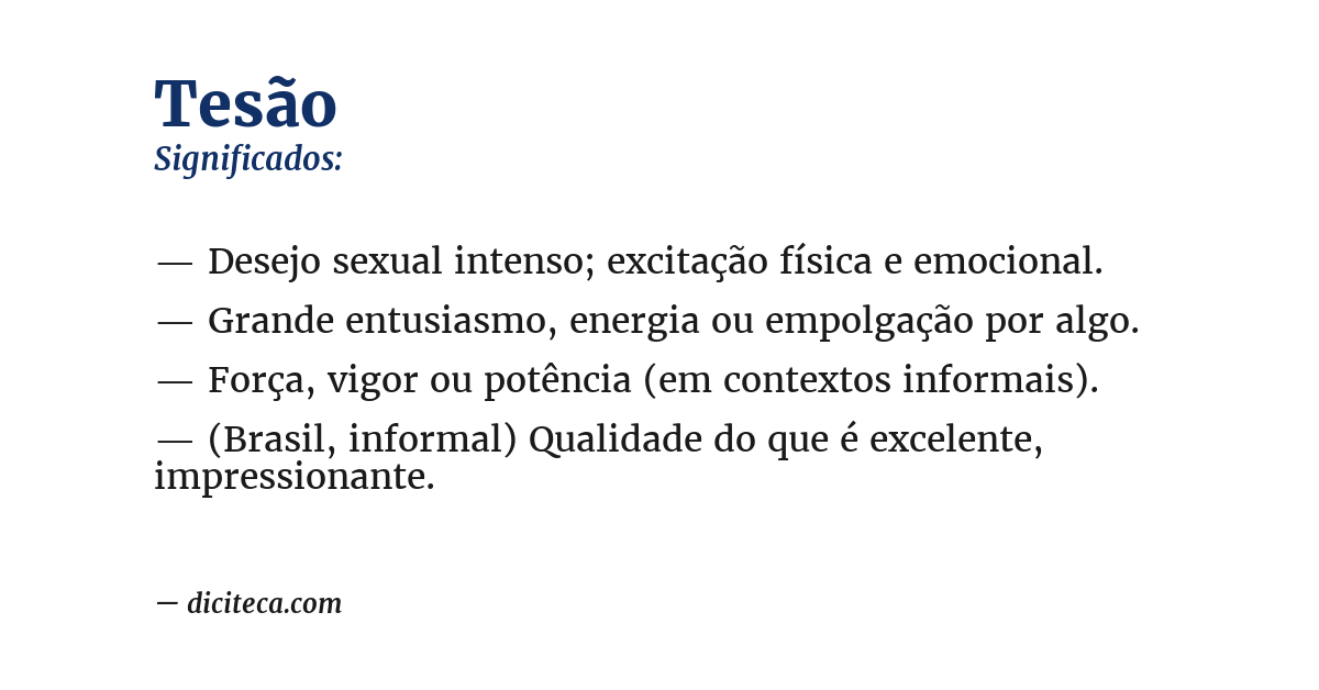 Significado de tesão