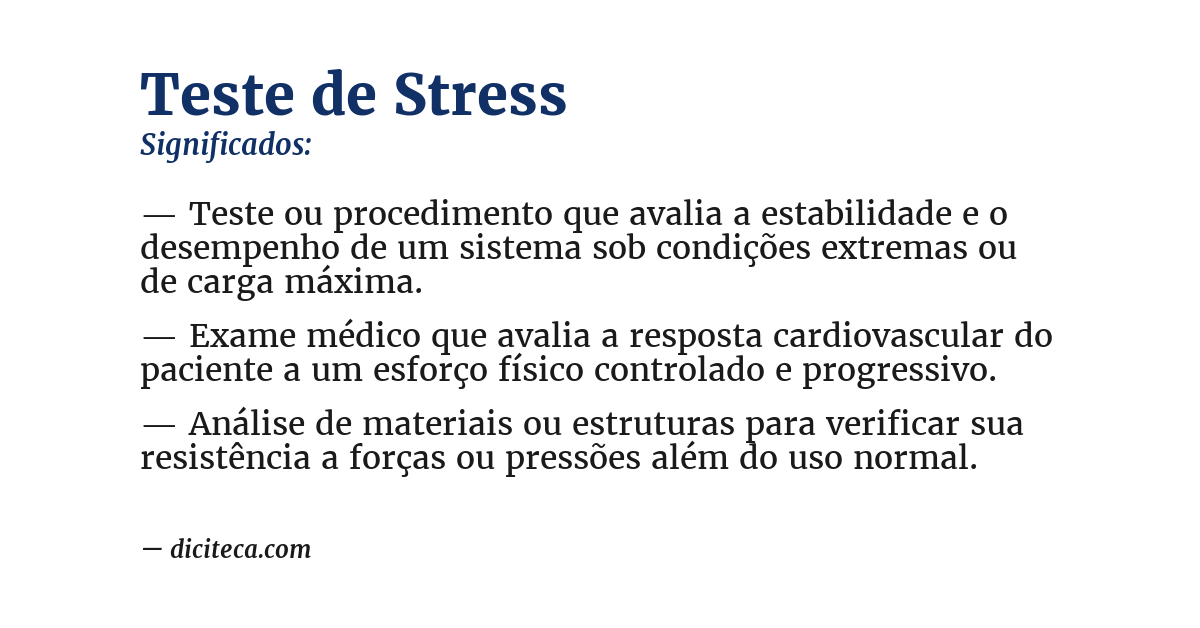 Significado de teste de stress