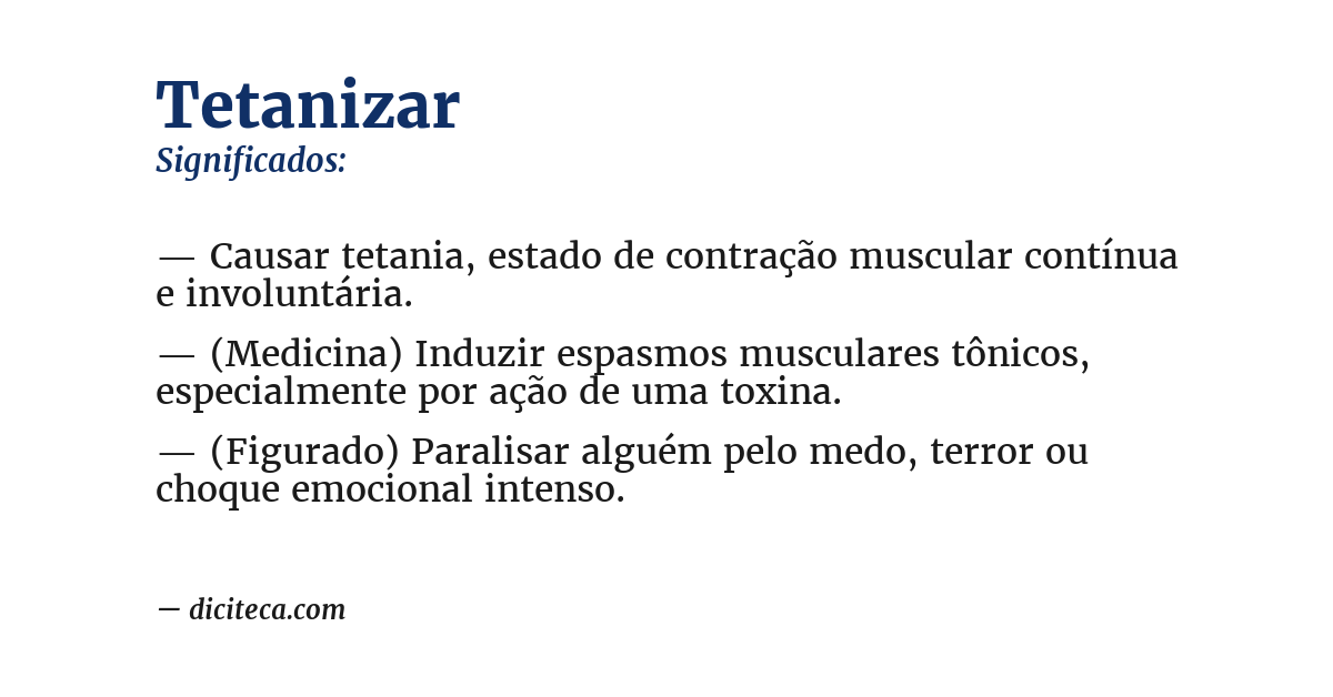 Significado de tetanizar