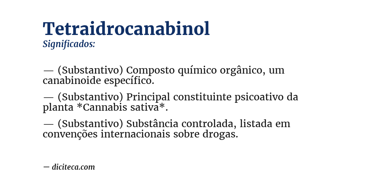 Significado de tetraidrocanabinol
