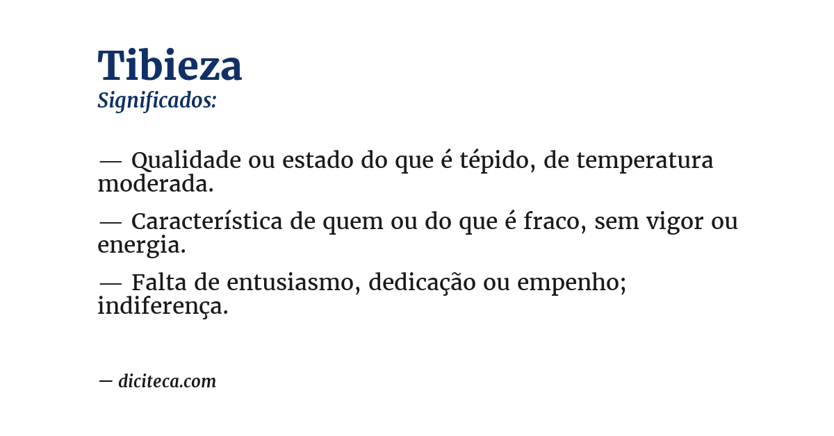 Significado de tibieza