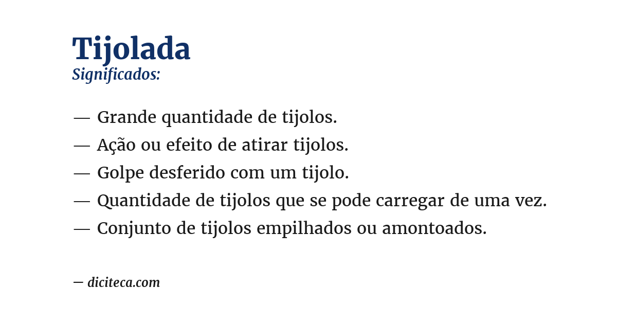 Significado de tijolada