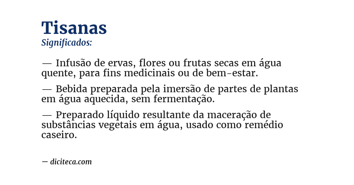 Significado de tisanas
