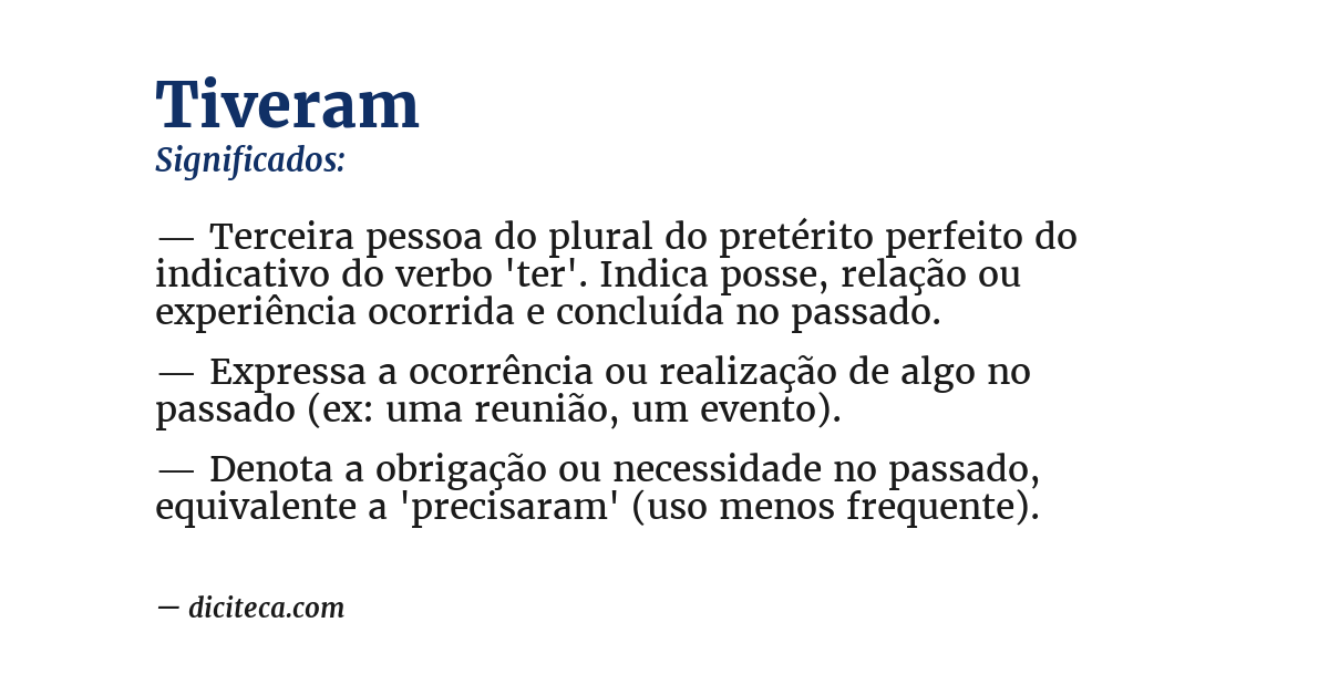 Significado de tiveram