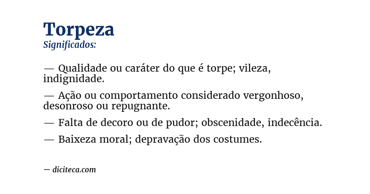 Significado de torpeza
