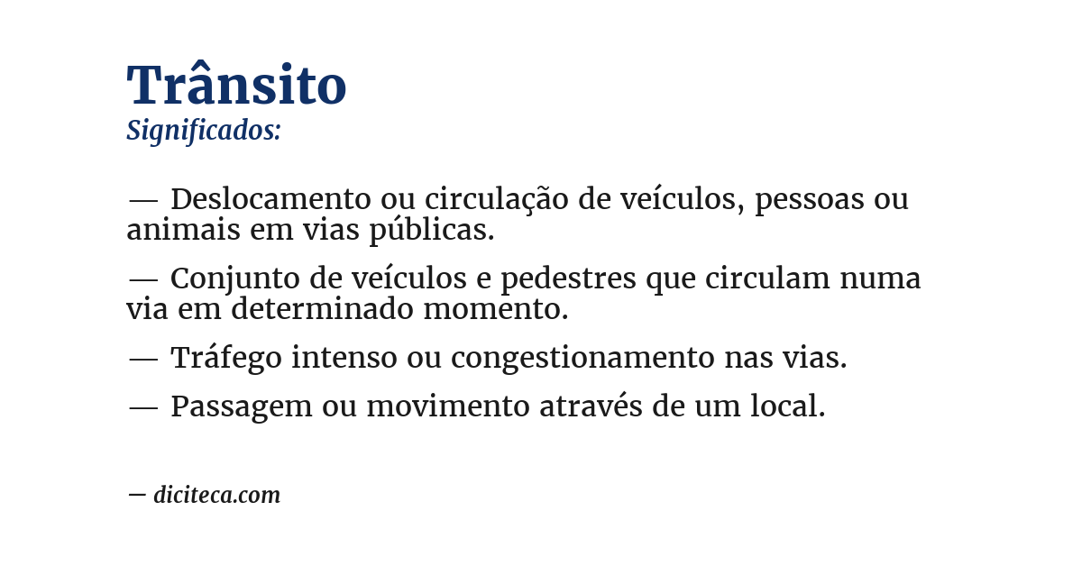 Significado de trânsito