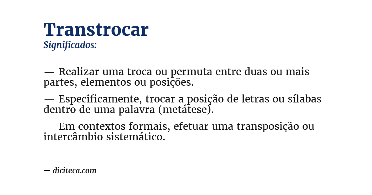 Significado de transtrocar