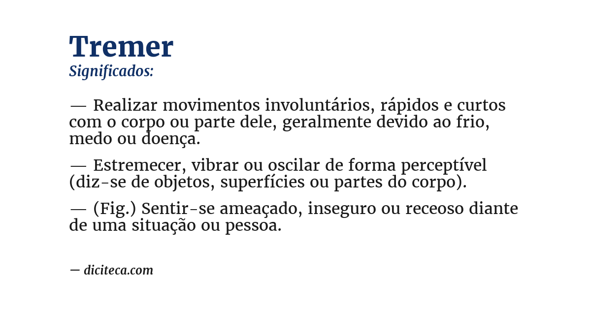 Significado de tremer