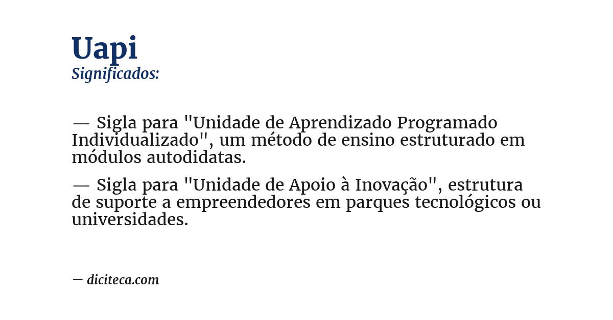 Significado de uapi