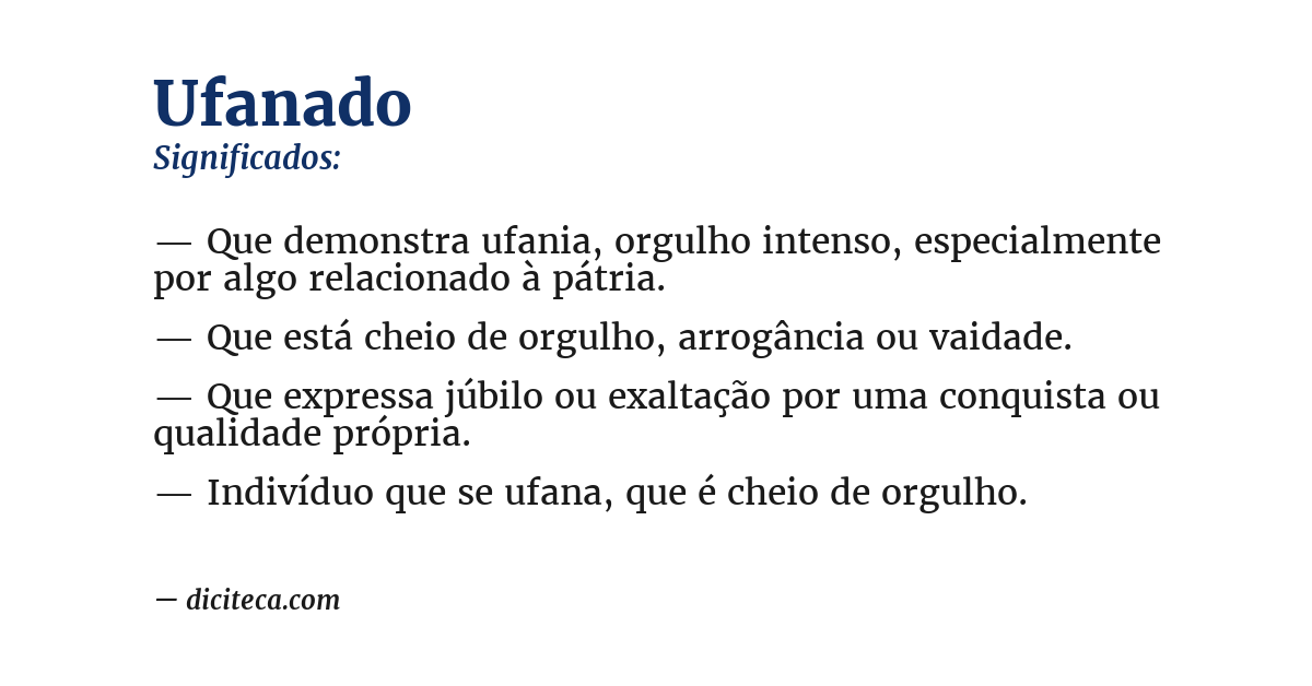 Significado de ufanado