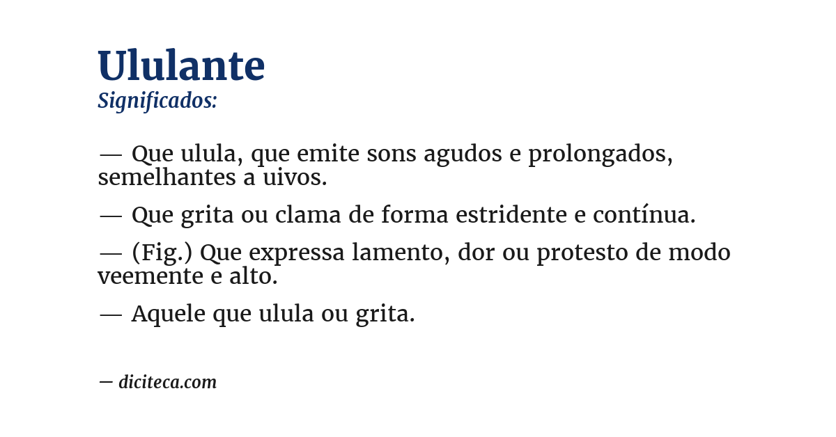 Significado de ululante