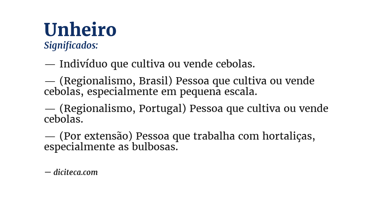 Significado de unheiro