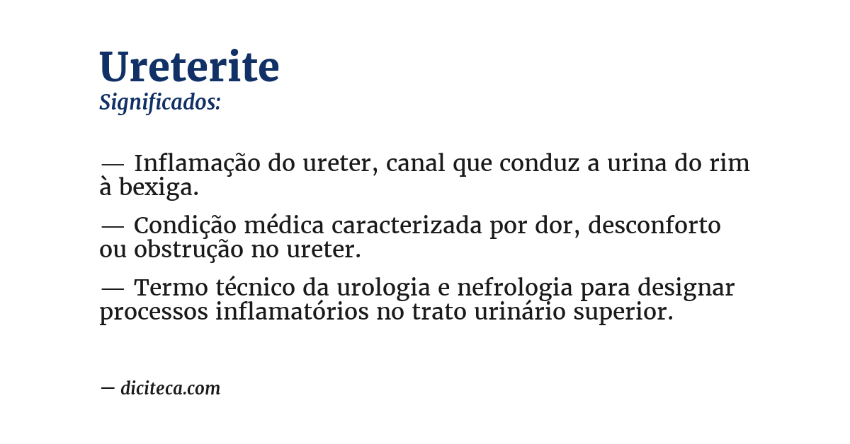 Significado de ureterite