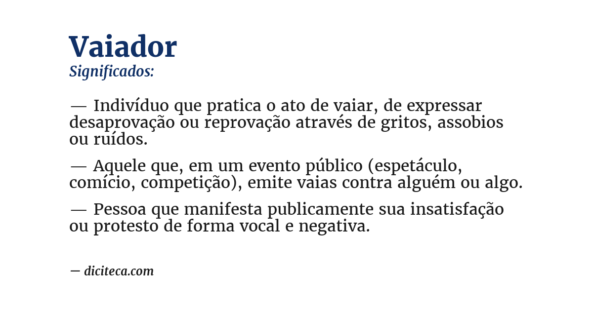 Significado de vaiador