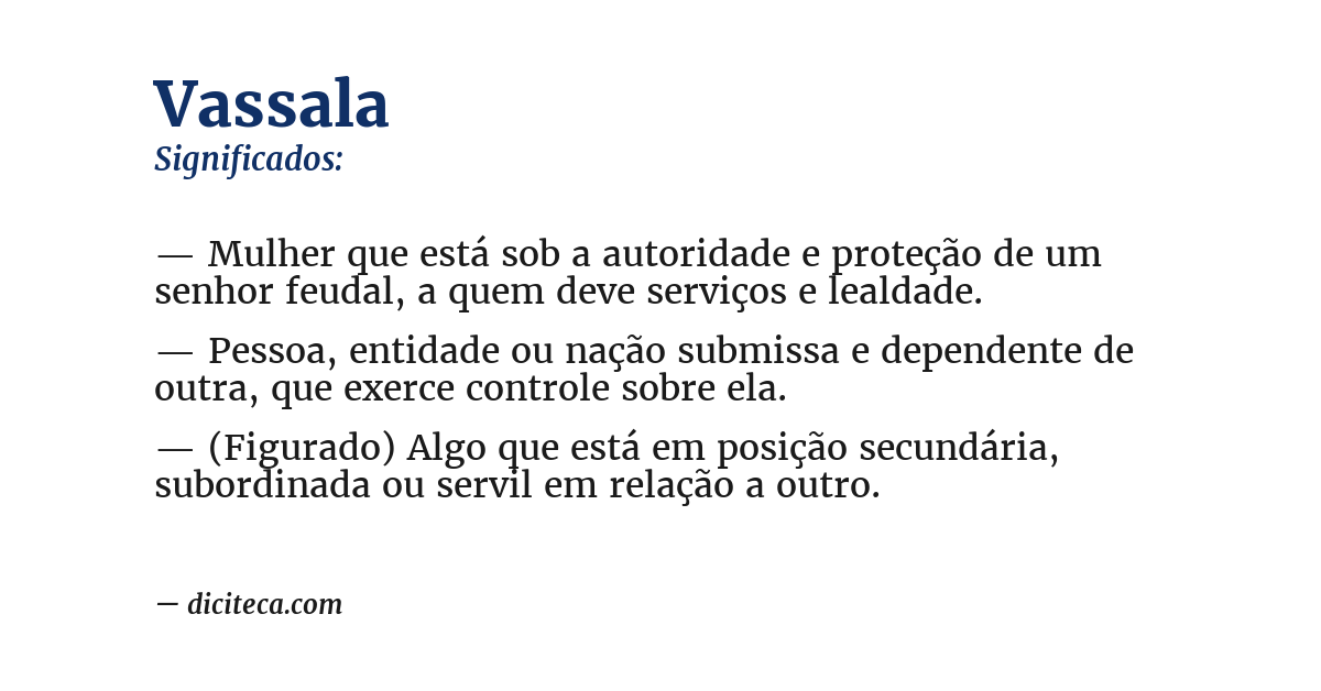 Significado de vassala