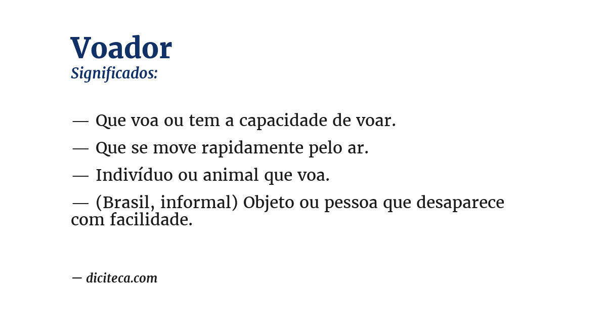 Significado de voador